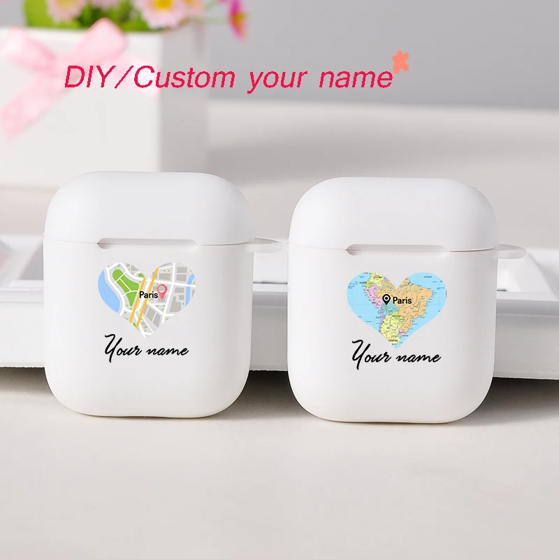 Мягкий чехол для наушников Apple airpods 1/2 путешествий карта Сделай Сам изготовление