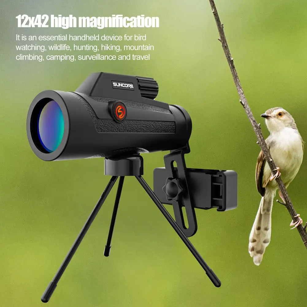 Монокулярный телескоп BAK4 HD 12x42 с супер зумом 1000 м широкоугольный дневного/ночного