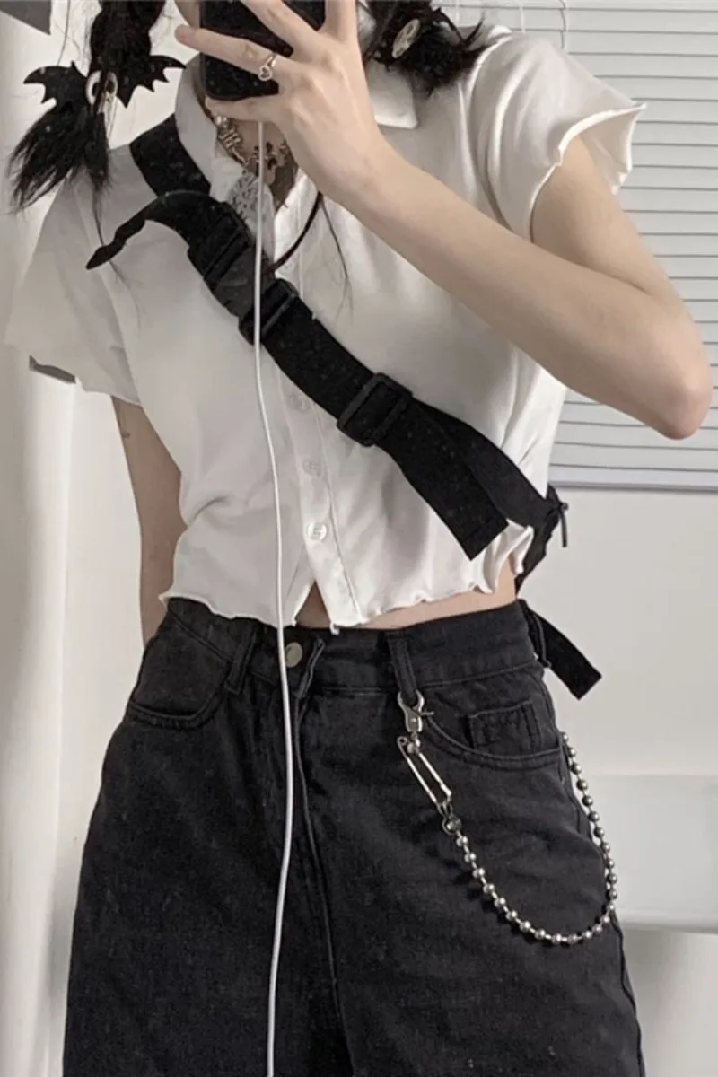 

Short t-shirt female summer 2021 new Korean ins slim polo collar wave edge student short sleeve top fashion