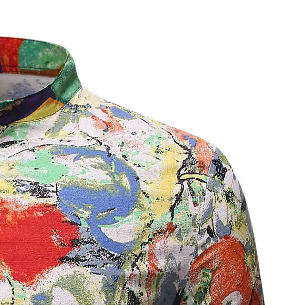 SAGACE модная осенне-зимняя повседневная мужская приталенная льняная рубашка с