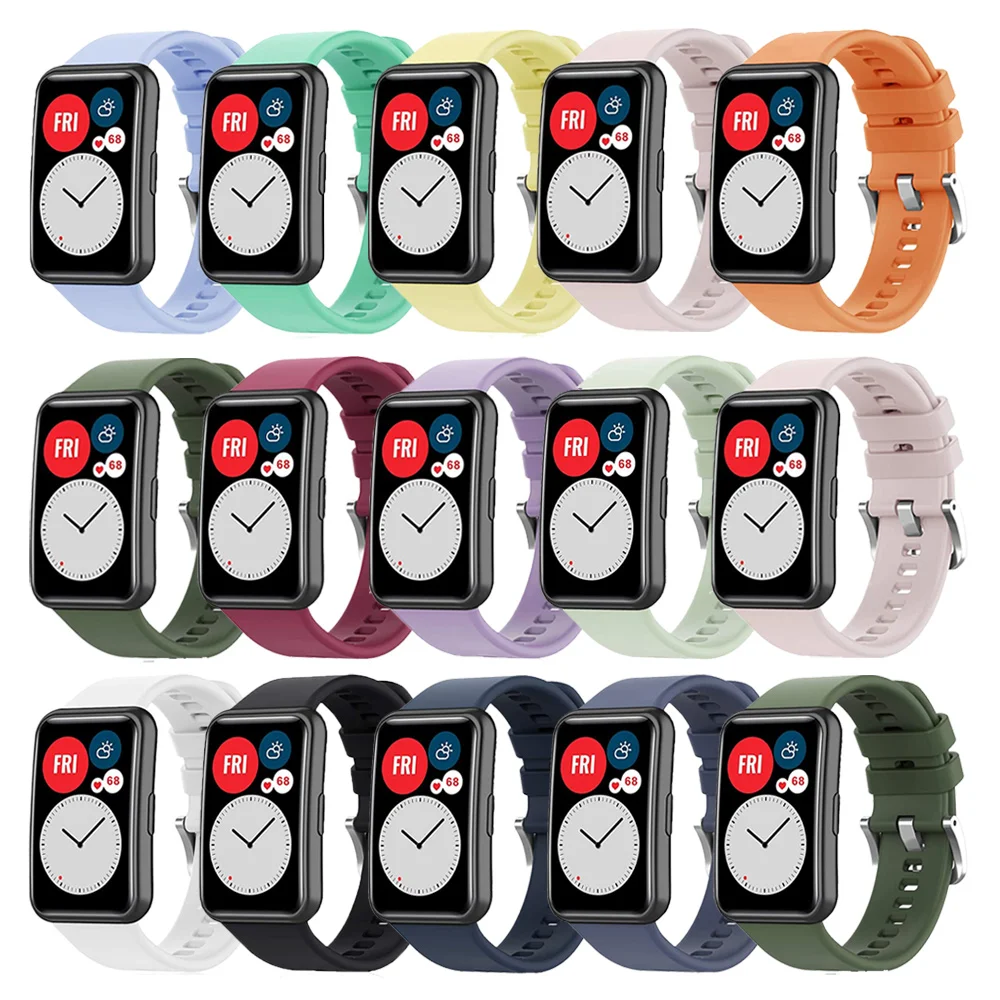 Silicone Strap For Huawei Watch Fit Watchband Wristband Replacement Band Bracelet For Huawei Fit Smartwatch Accessories