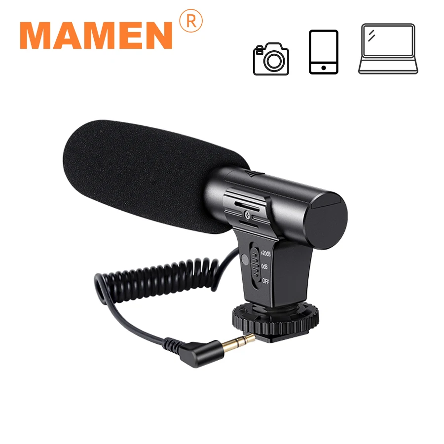 Микрофон для камеры MAMEN с разъемом 3 5 мм и мини триподом профессиональный