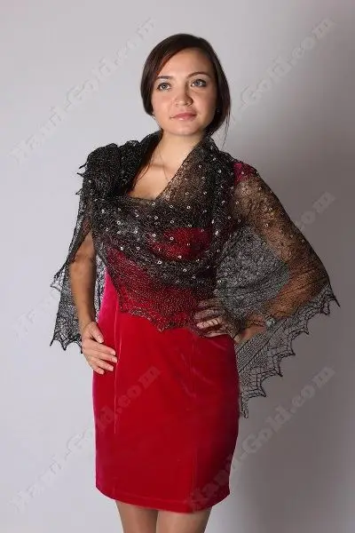 Пуховый палантин Чёрный 180x85 | Аксессуары для одежды