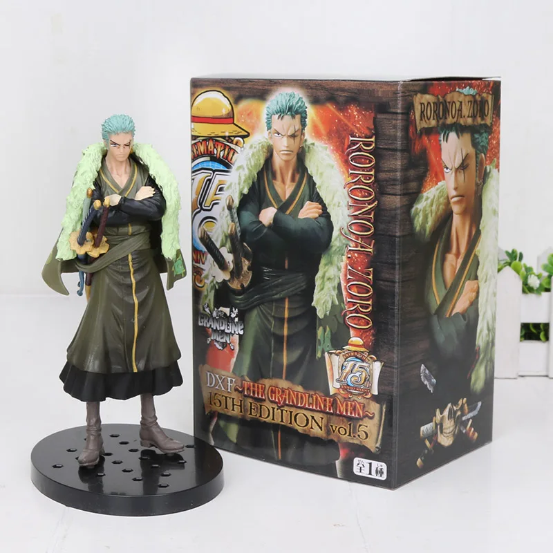 zoro with box Одна деталь аниме 15-летие одна деталь фигурка Луффи Нами Зоро Санджи Зоро Usopp Нико Брук франки модель аниме фигурка игрушки - Цвет: zoro with box