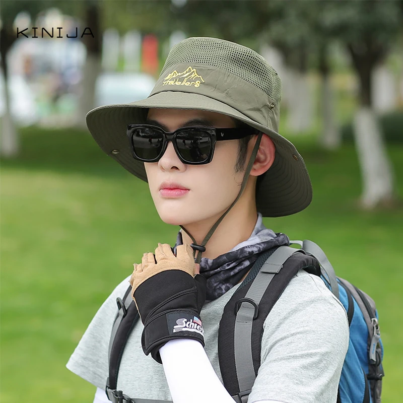 Летняя мужская быстросохнущая шляпа в рыбацком стиле уличная рыбалка Пешие