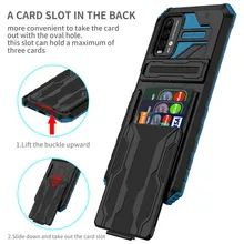For POCO M3 Case 6.53 inch Shockproof Armor Silicone Stand Holder Cover for Xiaomi Poco M3 M 3 PocoM3 Card Slot Bracket Cases