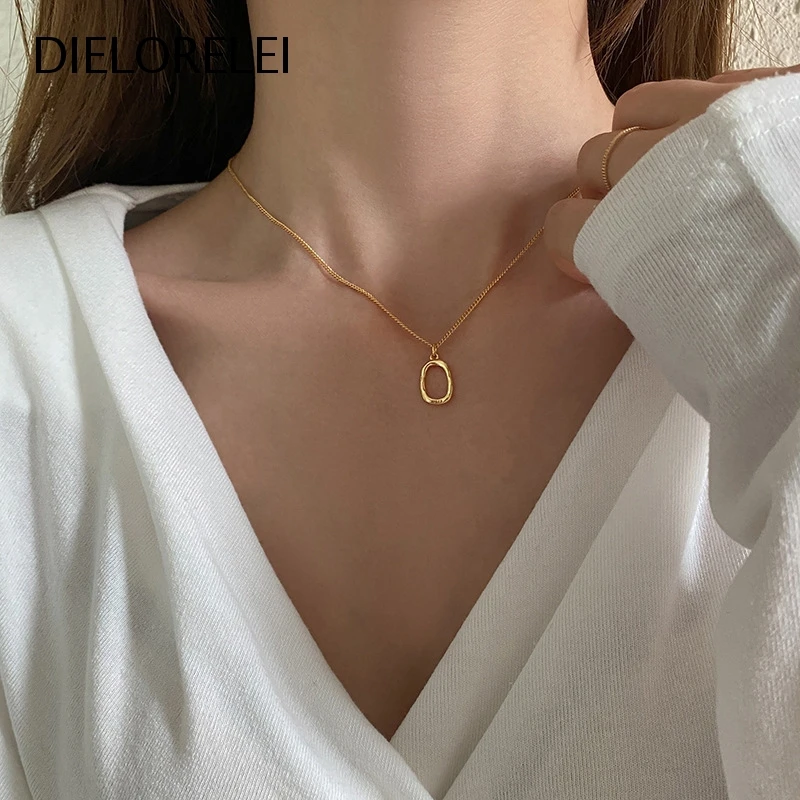 

DIELORELEI 925 Sterling Silver For Women Light Luxury Niche Jewelry Minimalist Temperament Style Necklaces Pendants