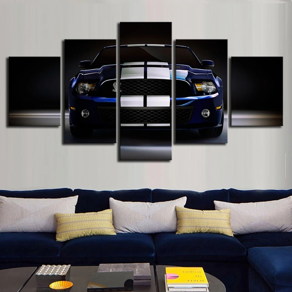 Hd Печать Картина модульная 5 шт. Ford Mustang картины холст настенное Искусство