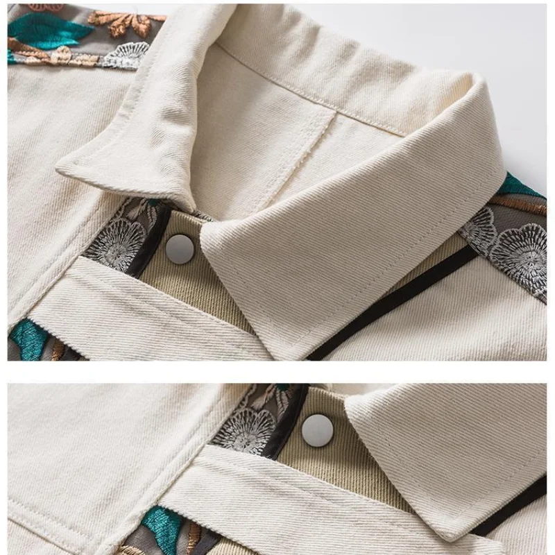 Куртка мужская с вышивкой повседневная бейсбольная форма свободный лоскутный