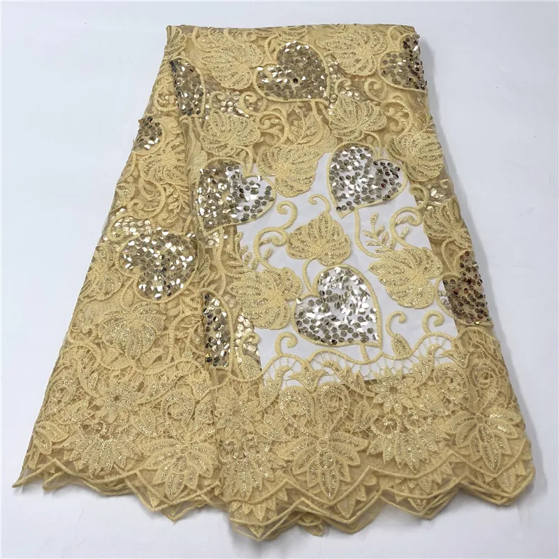 

green Sequins Lace Fabric 2019 High Quality African Evening Dress Fabrics New Nigeria Sequined Embroidered Mesh Net Lace Fabric