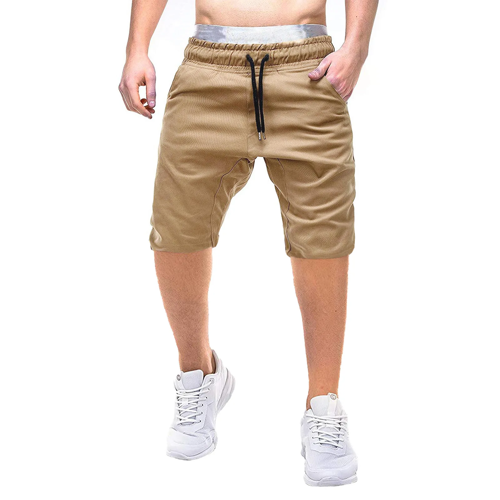 

Новые мужские шорты ДЛЯ ФИТНЕССА Повседневное шнурок Короткие штаны Высокое качество шорты для мужчин с несколькими карманами, Спортивные ...