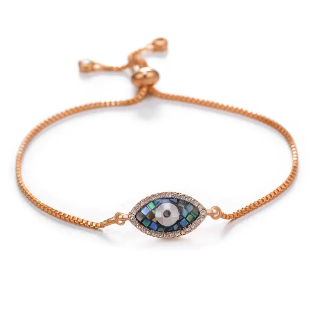 New evil eye JUWANG Турецкий Дурной глаз браслеты для женщин микро проложить Циркон Шарм регулируемые цепи Мода ручной работы ювелирные изделия подарок - Окраска металла: New evil eye