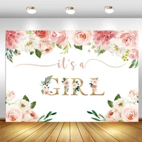 it is a girl backdrop princess pink flower girls birthday party custom photography backgroundvinyl photophone photocall prop