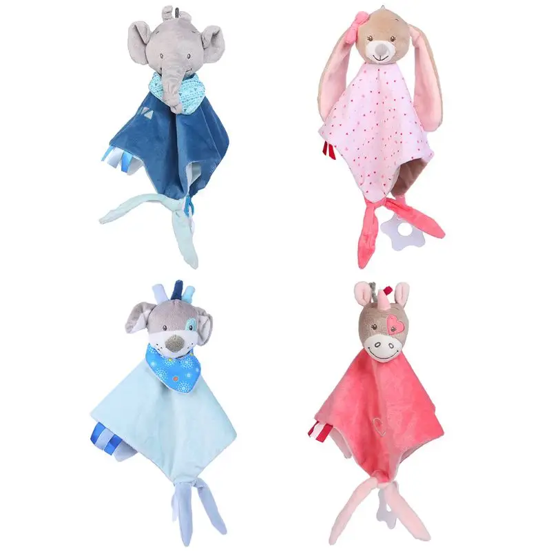 

Newborn Appease Towel Rattle Comforter Baby Soothing Handkerchief Blanket Toy