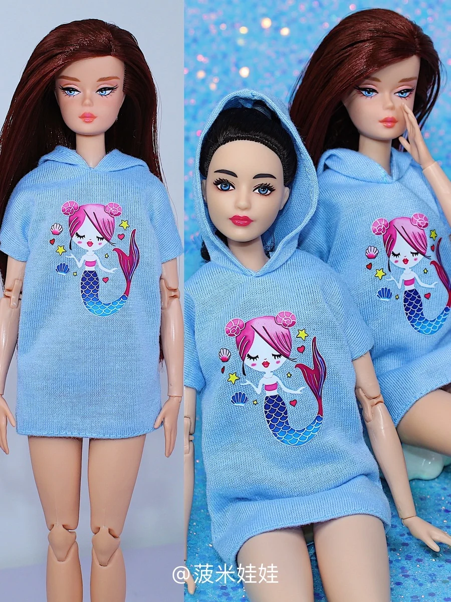 

Синий свитер с капюшоном/Одежда, наряд для 1/6 BJD Xinyi FR ST куклы Барби/30 см кукольная одежда