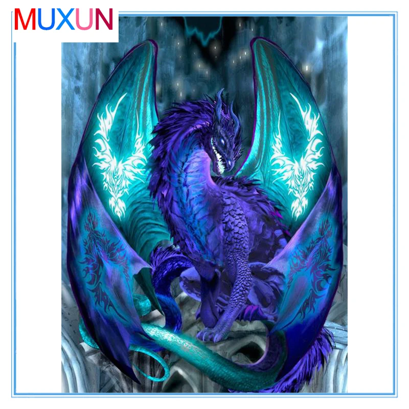 MUXUN Diy полная дрель 5D алмазная картина мультяшное животное дракон алмазное
