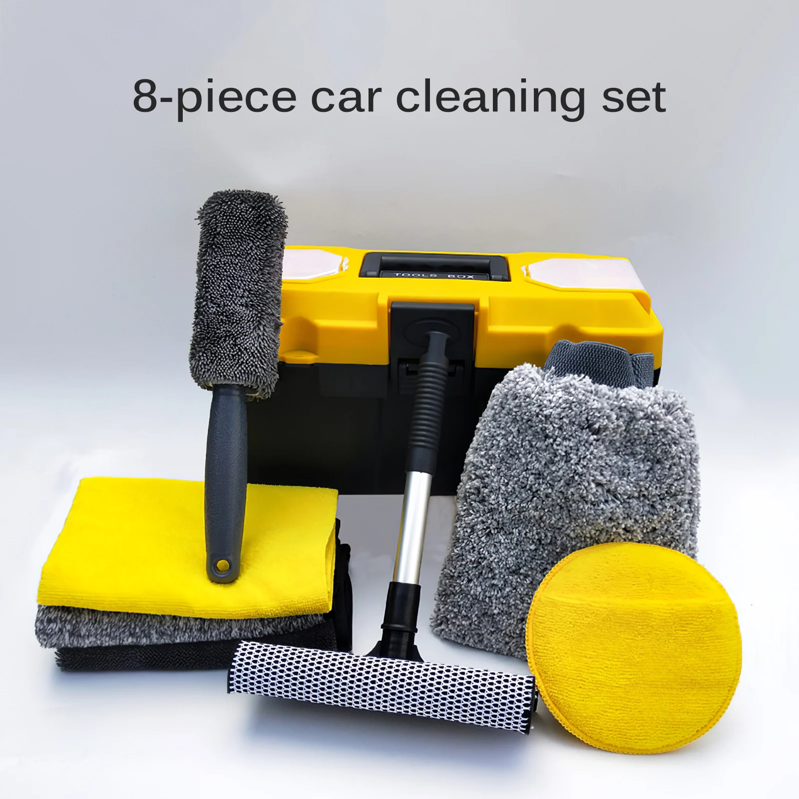 

8 шт./компл. Набор для очистки автомобиля, Губка из микрофибры для мытья автомобиля, перчатка, полотенце, колесная щетка, автомобильная фотог...