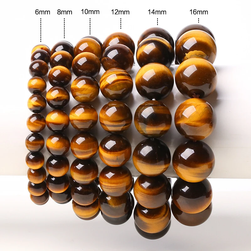

Refined Real Natural Tiger Eye Elastic Bracelet Men Women Bracelet Natural Stone Jewelry Beads Selectable Size 6/8/10/12/14/16mm