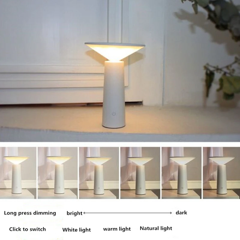 Contact Switch LED Desk Lamp Eye Protection Reading Dimmable Led Table Night Light Bedside | Освещение
