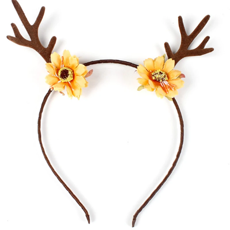 Новый рождественский обруч-украшение для волос лося Милая мультяшная повязка на