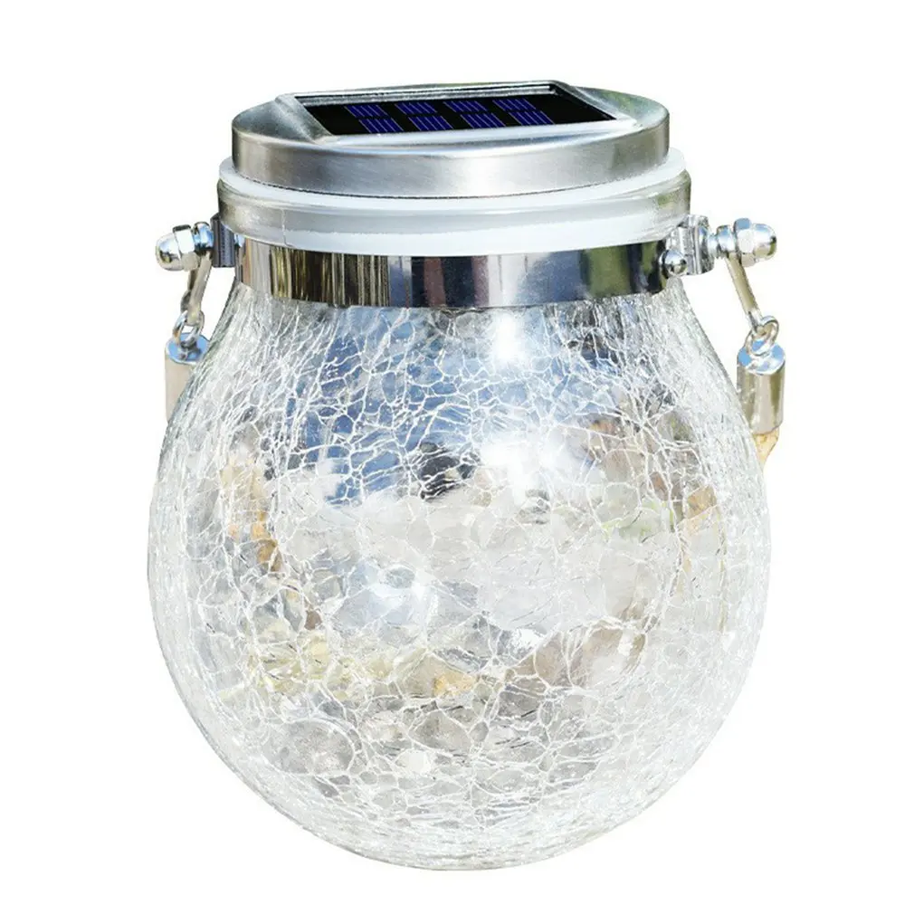 

Solar Lights Crackle Mirror Ball Amber Whand LED Hanging Solar Lantern Outdoor Liquidproof Solar Patio Lanterns Decor