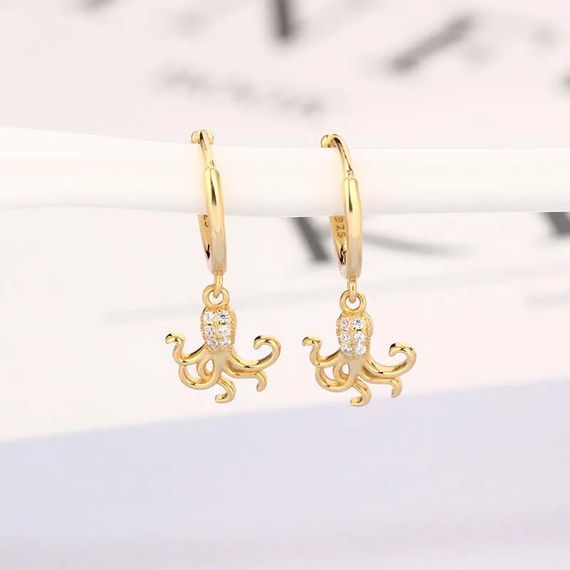 

New Trendy Fine Gothic Octopus Drops Earrings for Women Bohemia Style Animal Earrings Jewelry Piercing Pendientes Accessories