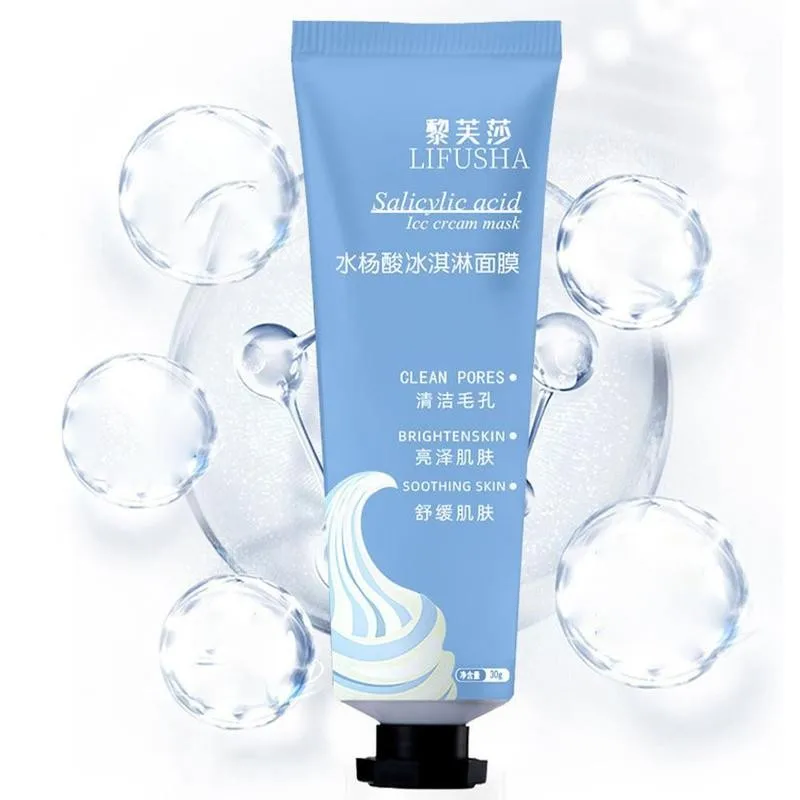 

30ml Salicylic Acid Ultra Cleansing Mask Ice Cream Mask Moisturizing Whitening Mask Skin Masks Shrink Cleansing Pores Care O1Y9