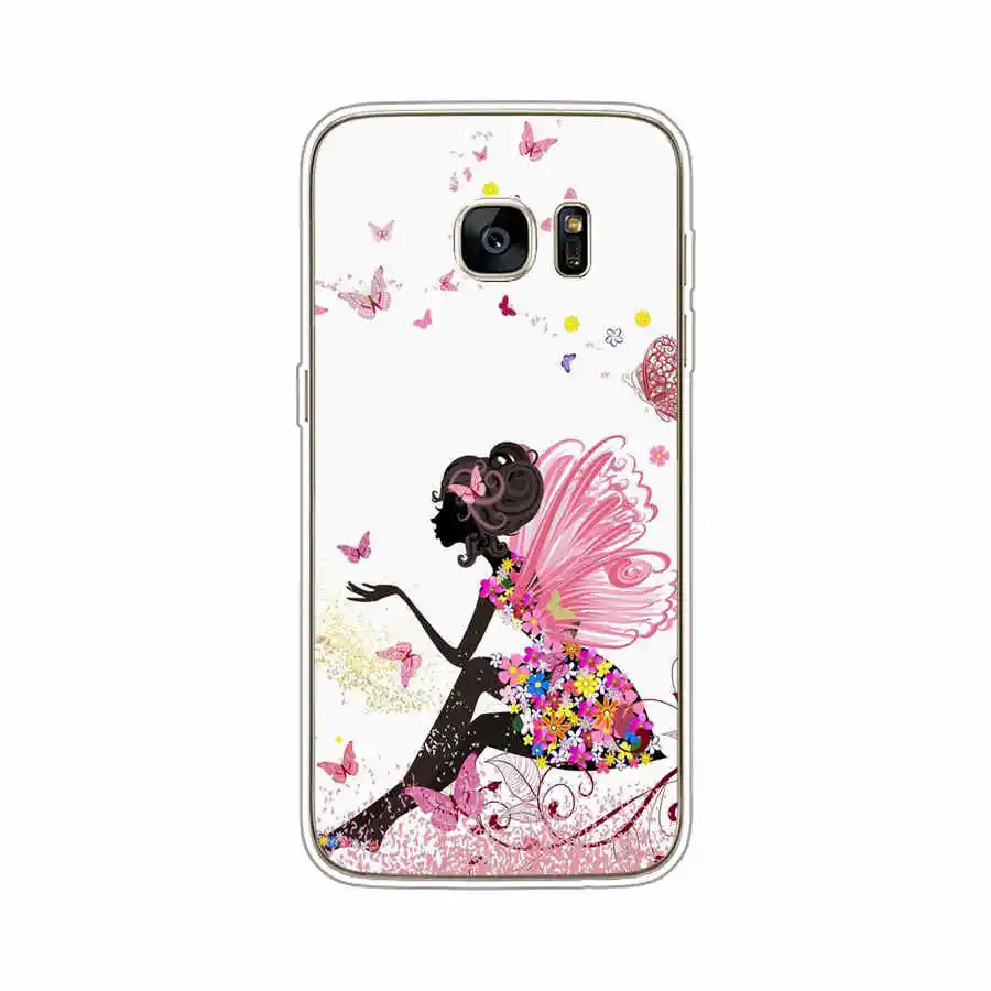 Силиконовый чехол для Samsung Galaxy S7 Edge с узором мягкий телефона из ТПУ S 7 задняя