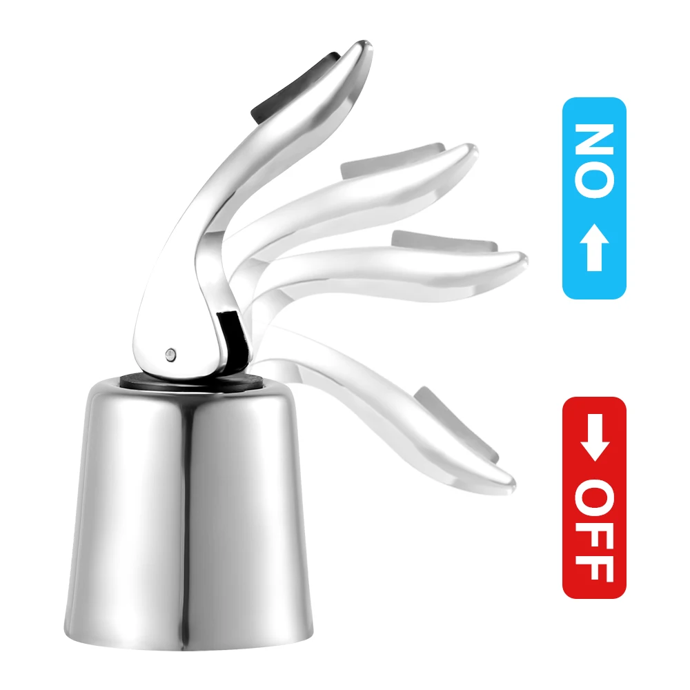 

Wine Bottle Stopper Stainless Steel Reusable Leakproof Vacuum Sealed Beverage Bottle Sealer Wine Fresh Saver Wine Bottle Cover