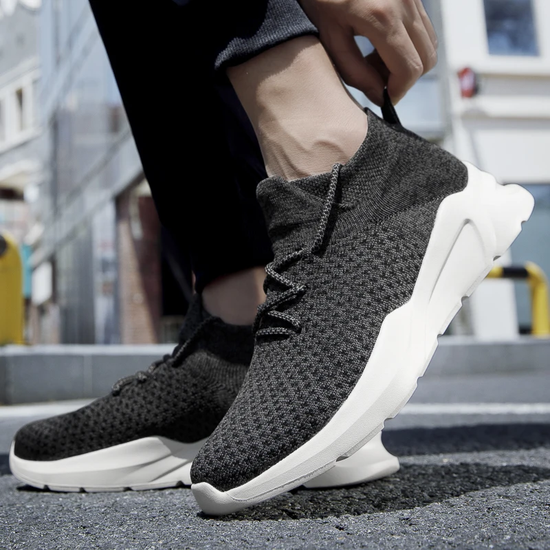 

Fashion Casual High Top Breathable Slip on Homme Men Shoes Zapatillas Men Socks Shoes Comfortable Platform Sneakers Krasovki
