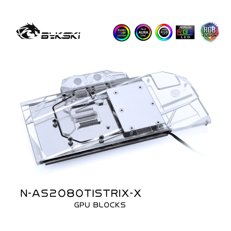 

Bykski N-AS2080TISTRIX-X, полноэкранная Графическая карта, блок водяного охлаждения, для Asus Rog Strix-RTX2080Ti-O11G-Gaming