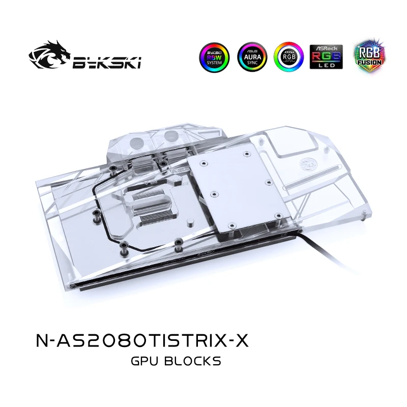 Bykski N-AS2080TISTRIX-X полноэкранная Графическая карта блок водяного охлаждения для Asus Rog