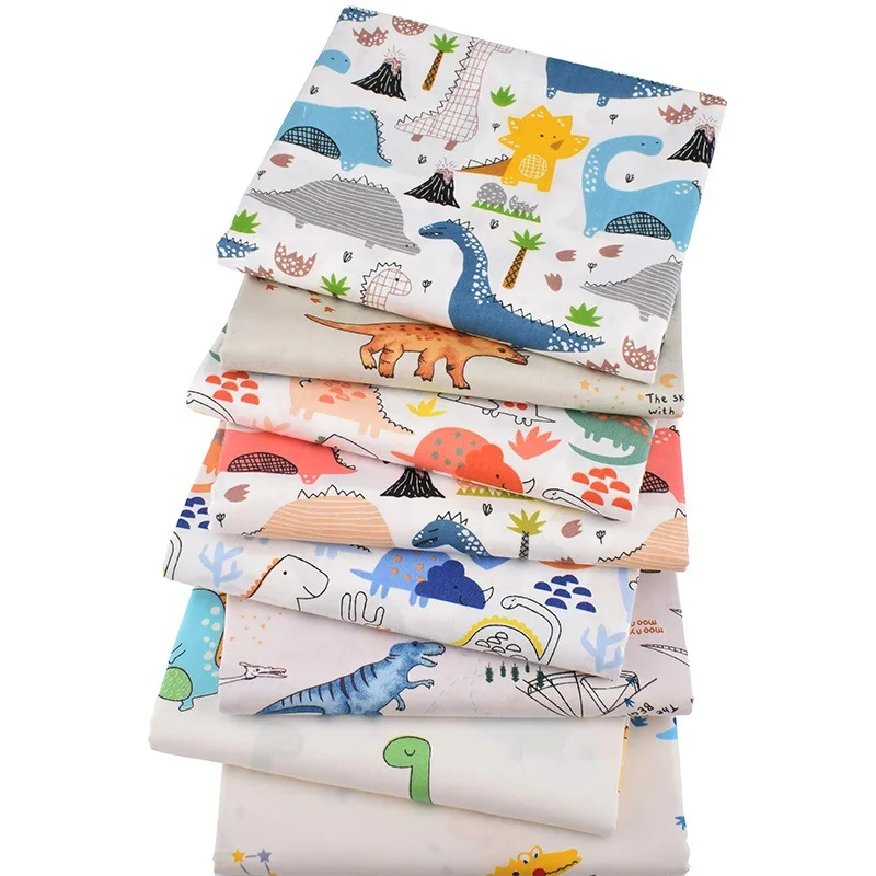 

100% cotton fabric baby needlework accessories 40*50cm dinosaur pattern handmade patchwork DIY sewing material