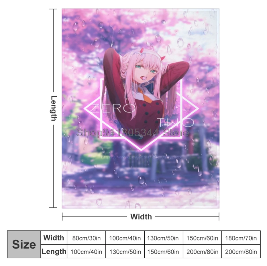 

MaiYaCa Darling in the Franxx ZERO TWO Throw Blanket Fuzzy Warm Throws for Winter Bedding 3D Printing Soft Micro Fleece Blanket