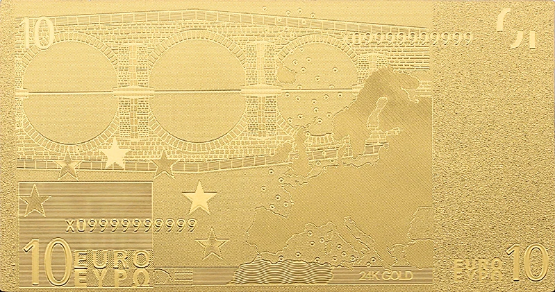 Памятная монета в подарок 10 евро старая банкнота 24k позолоченная Рождественская