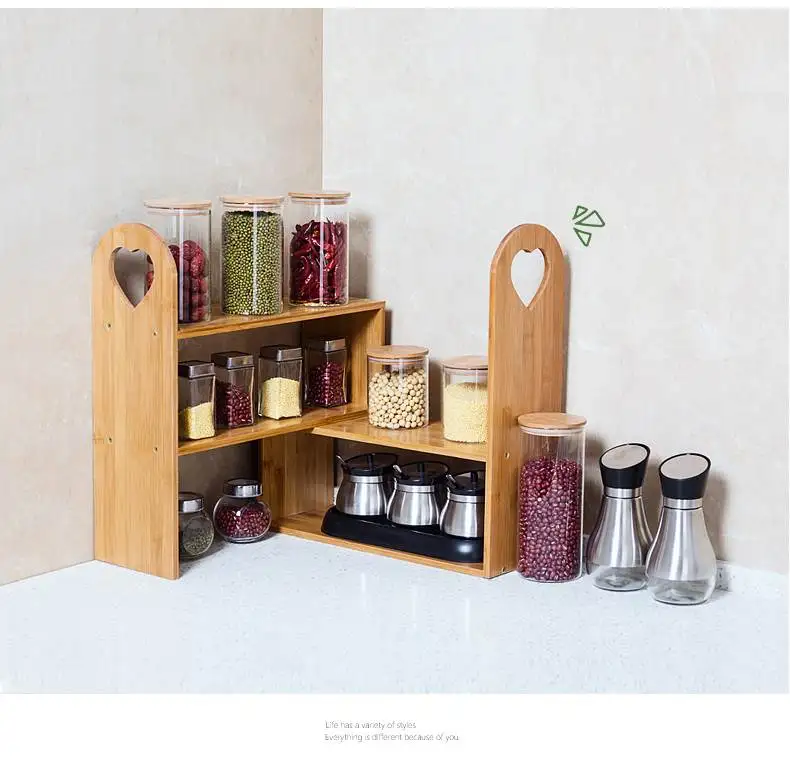 

Countertop Bakers Rack Kitchen Bottle Spicy Organizer Jars Storage Standing Bookshelf Muti-Tier Kitchen Organizer Storage
