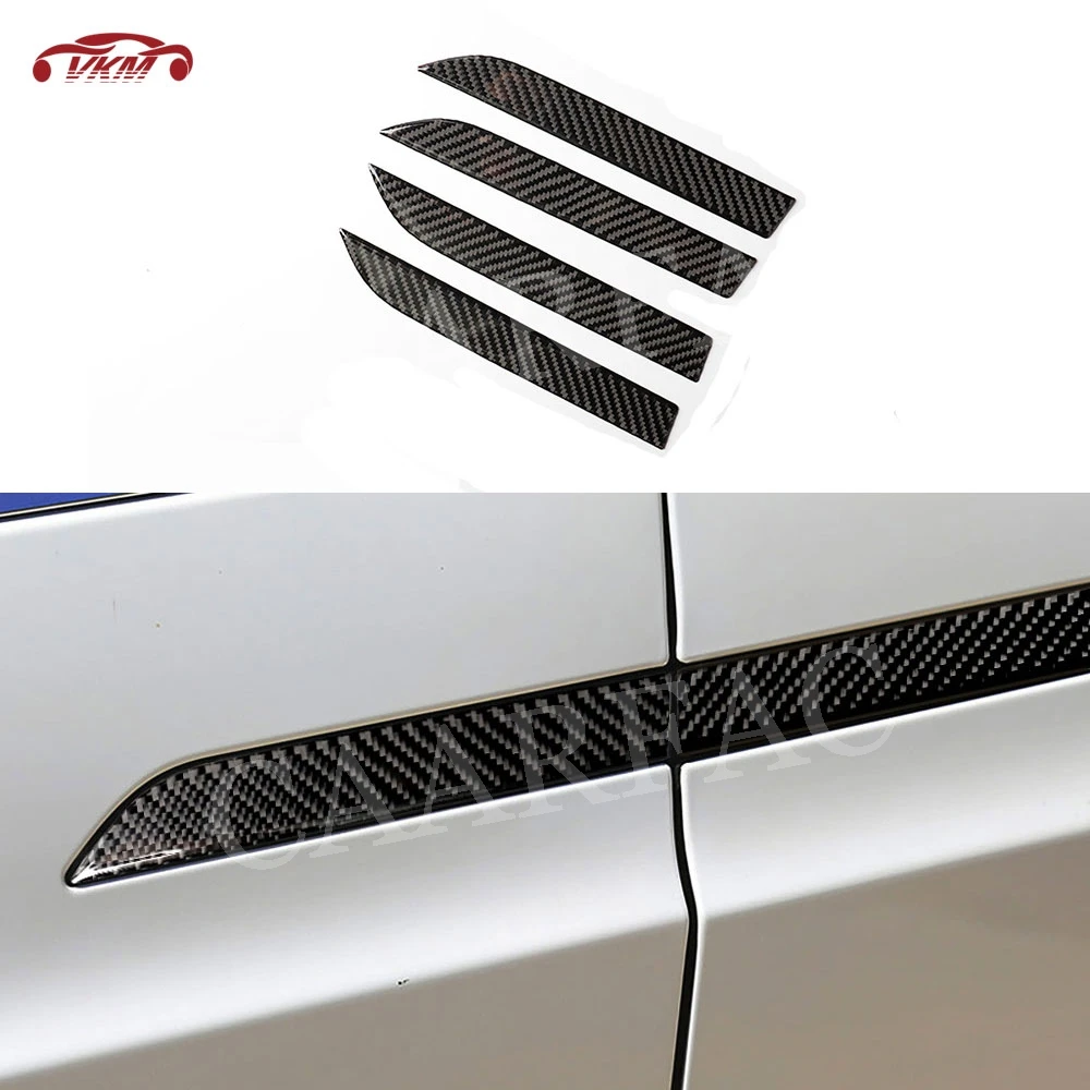 

Carbon Fiber Car Door Handles Exterior Decorative Cover Protective Stickers For Tesla Model X 2014-2019 Car Styling