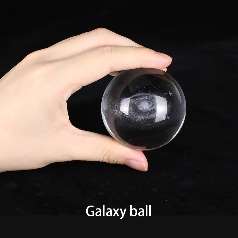 galaxy no base 6 см с 3D гравировкой Галактическая солнечная система хрустальный светильник Ночной светильник светящийся крафт стеклянный круглый шар домашний офисный Настольный Декор лампа подарок - Испускаемый цвет: galaxy no base