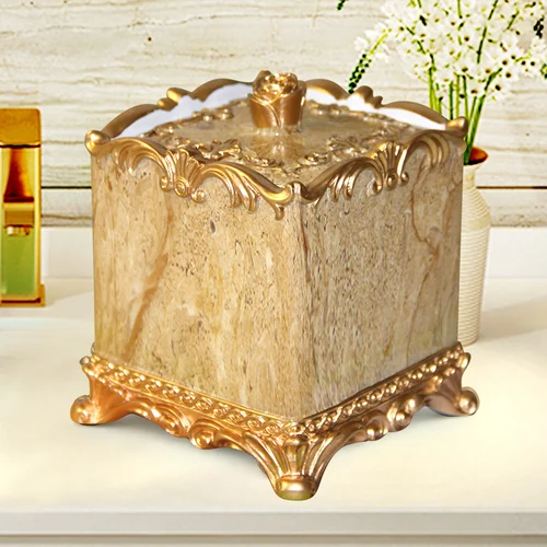European Style Emboss Resin Toothpick Box Cotton Swab Box Home Desktop Toothpick and Cotton Swab Storage Supplies - Цвет: I