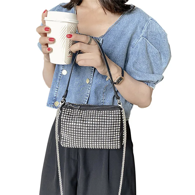 Сумка через плечо для женщин многофункциональная блестящая сумка из