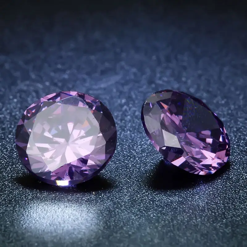 Uzone высококачественные 5А класс 8 мм темно фиолетовый кубический цирконий