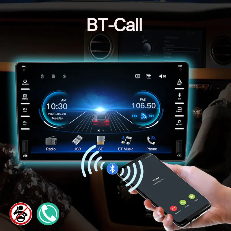 Автомагнитола 2 Din 8 дюймов Bluetooth мультимедийный плеер FM встроенный