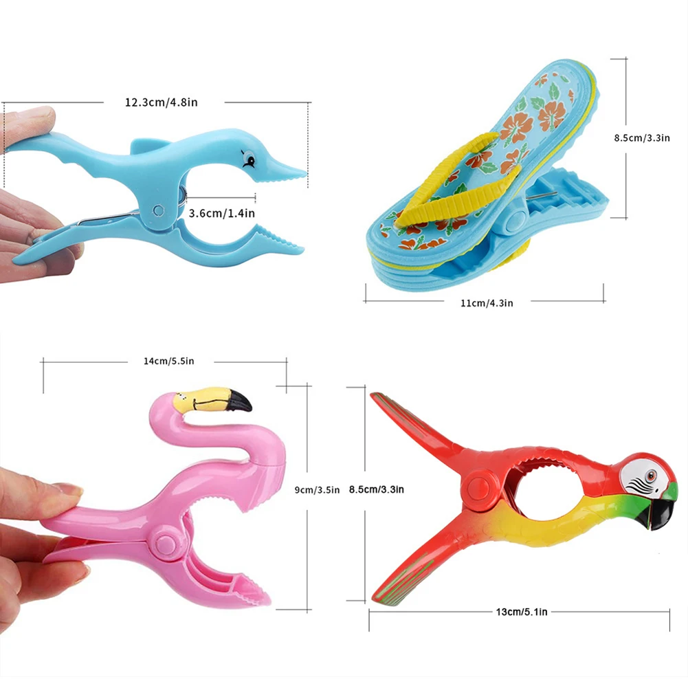Прочные пластиковые цветные зажимы тапочки в форме попугая дельфина