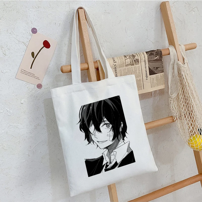 

Bungo Stray Dog Anime Canvas Bag Dark Harajuku Goth Style Shopper Large Capacity Women Bag Classic Vintage Shoulder Bag HandBag