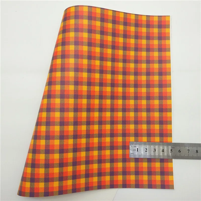 Имбирная кожа тыквы тартаны печатные синтетические виниловые листы из