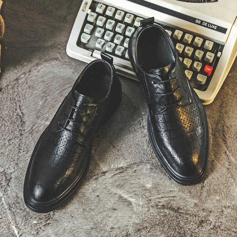 

Мужские классические деловые туфли, Нескользящие, Повседневные Дышащие, классические, для свадьбы, классические, размер 38-44