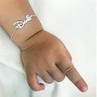 Браслет с именем VishowCo на заказ, регулируемый браслет из нержавеющей стали с именем ребенка, для день рождения девочки мальчика, подарки
