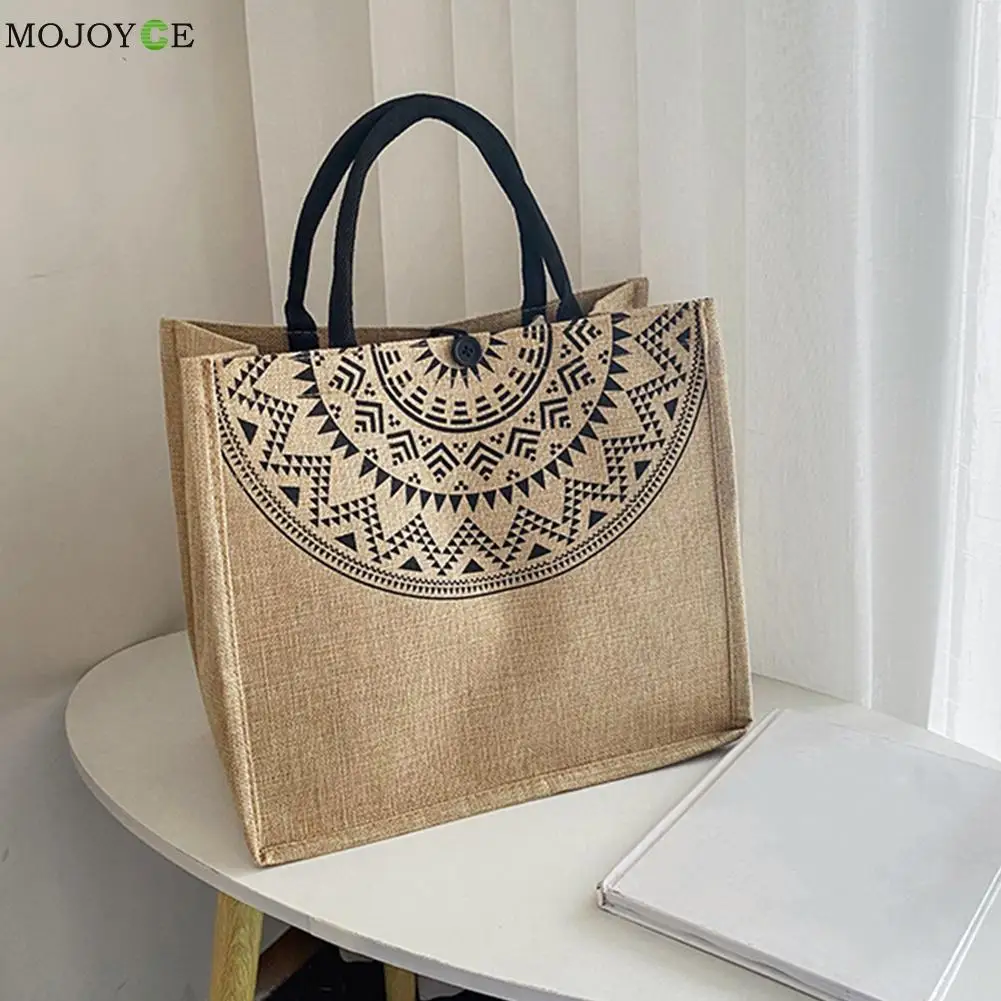 

Vintage Women Tote Geometric Print Large Capacity Handbags Shoulder Shopping Shoulder Bags Female Large Capacity Tote