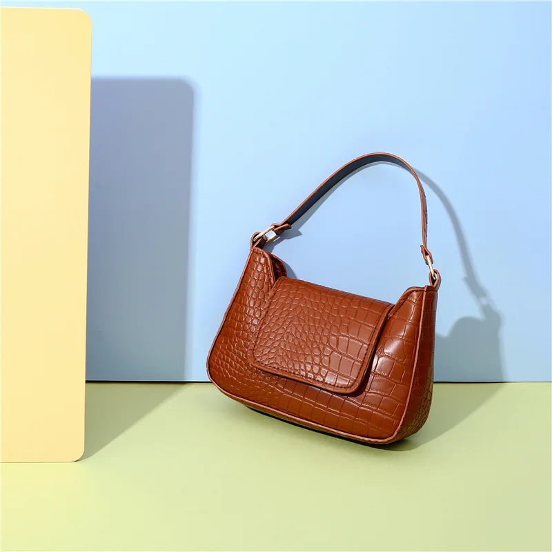 

Armpit Bag With French Fashion Trend And Foreign Texture Crocodile Single Shoulder Small Square Bag