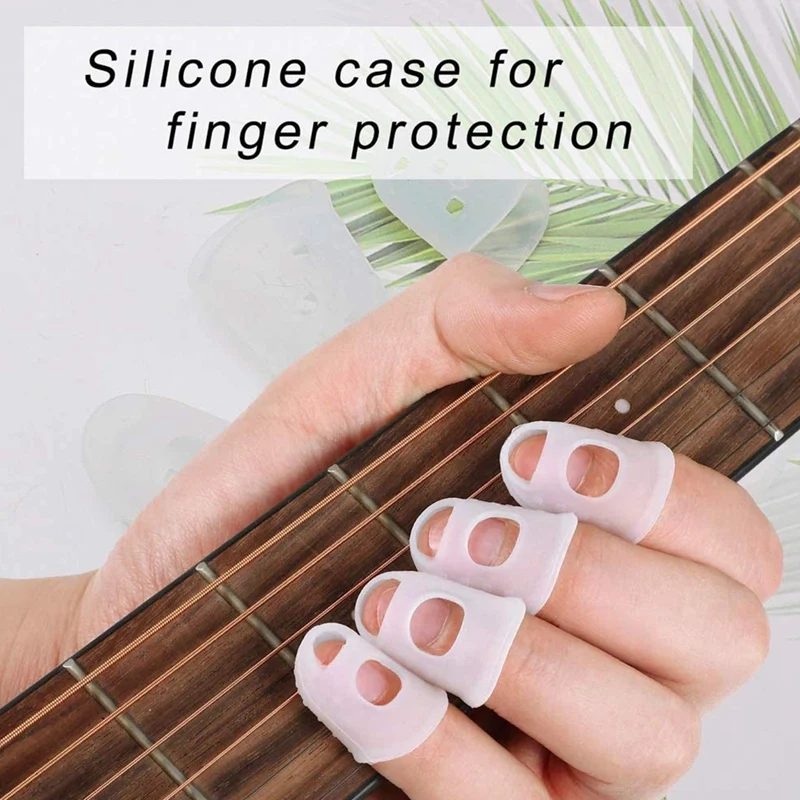 

40 Pcs Fingertip Protectors, 5 Sizes Ukulele Finger Caps,for Guitar Ukulele Stringed Instruments